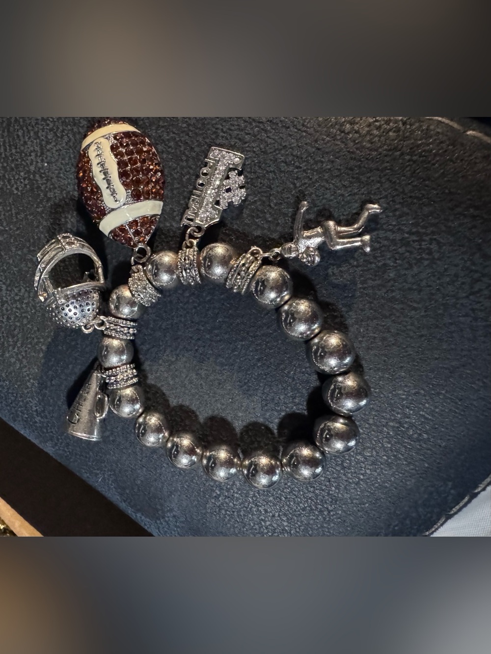 Silver Bead Charm Bracelet - Women's Jewelry